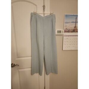 St. John Collection by Marie Gray Sky Blue Wide-leg Pleated Wool Pants Size 14